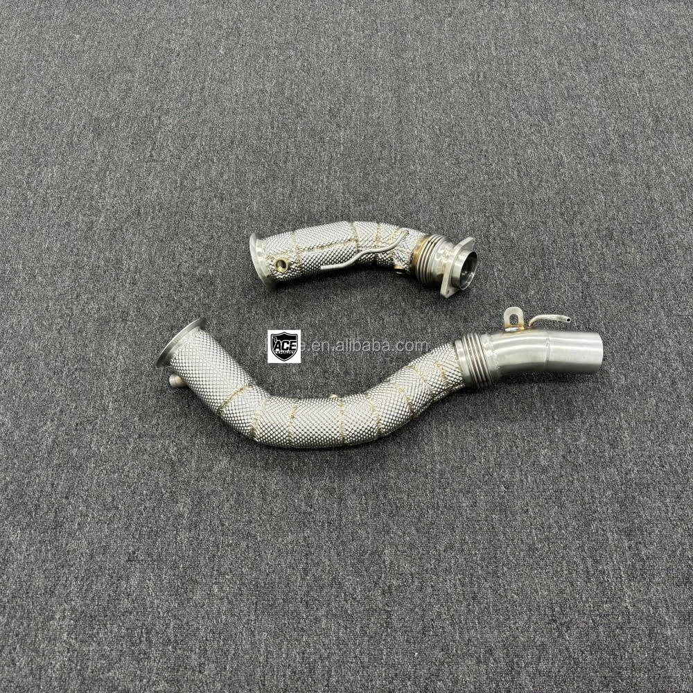 Hitzeschutz Cat-Downpipe für BMW M2C/M2 Comp M3 M4 F80 F82 F83 3.0 Edelstahl-Auspuffrohre Katalysator Coupé Auto – Detail 7