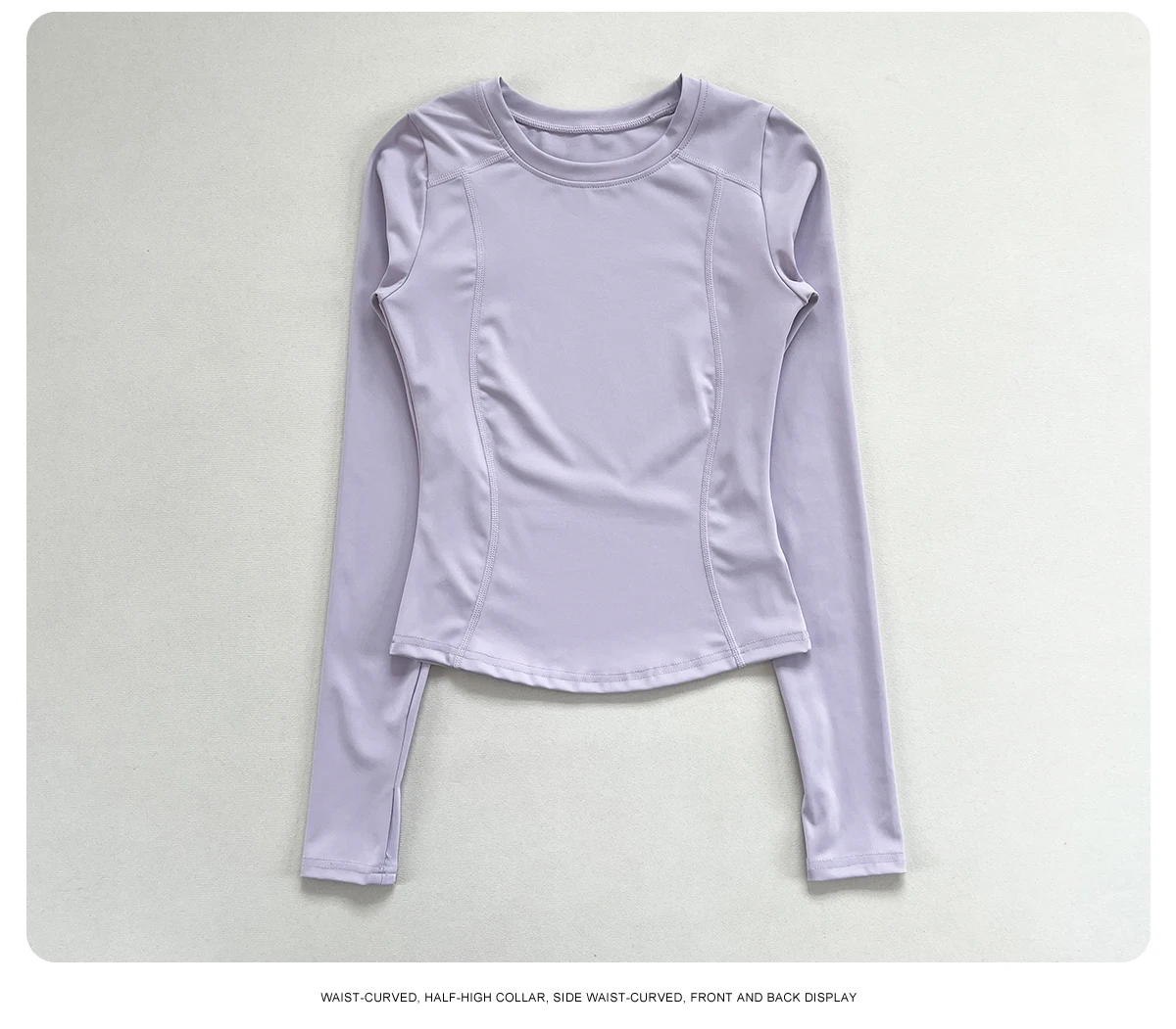 Schlankes Damen-Sportoberteil mit Langen Ärmeln, Rundhalsausschnitt, Weich und Atmungsaktiv für Fitness, Laufen, Yoga und Workout – Detail 8