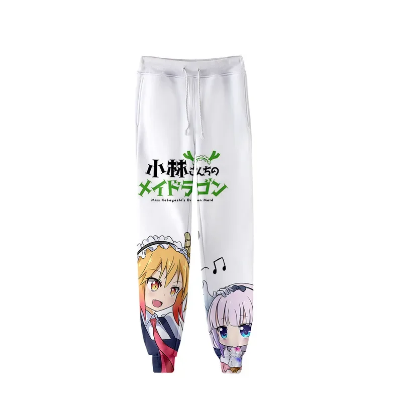 Pantalon de jogging Dragon Maid pour hommes et femmes, pantalon de survêtement décontracté, anime 3D, Miss Kobayashi, Kanna Kamui, Fjhip Hop, costume de cosplay