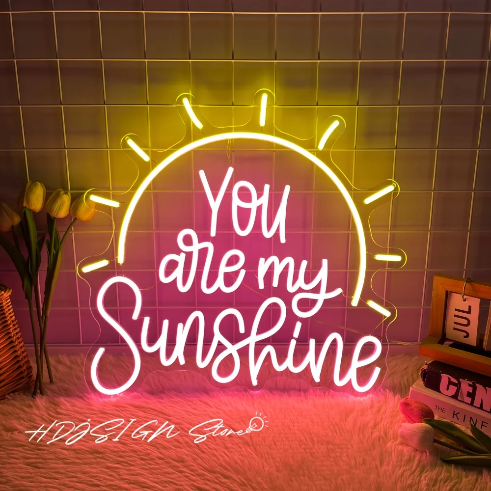 

Неоновая вывеска You Are My Sunshine Love Украшение Подарки Декор комнаты для девочек Неоновая вывеска Светодиодные фонари Бар Вечеринка Спальня Украшение стены
