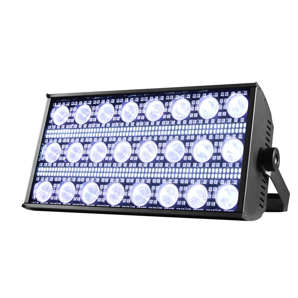 Faisceau et stroboscope LED 300W RGBW 4 en 1, lumière stroboscopique à 48 partitions, 24 pièces, stroboscope 8000K DMX super lumineux Dj Wash Bar, effets d'éclairage de scène