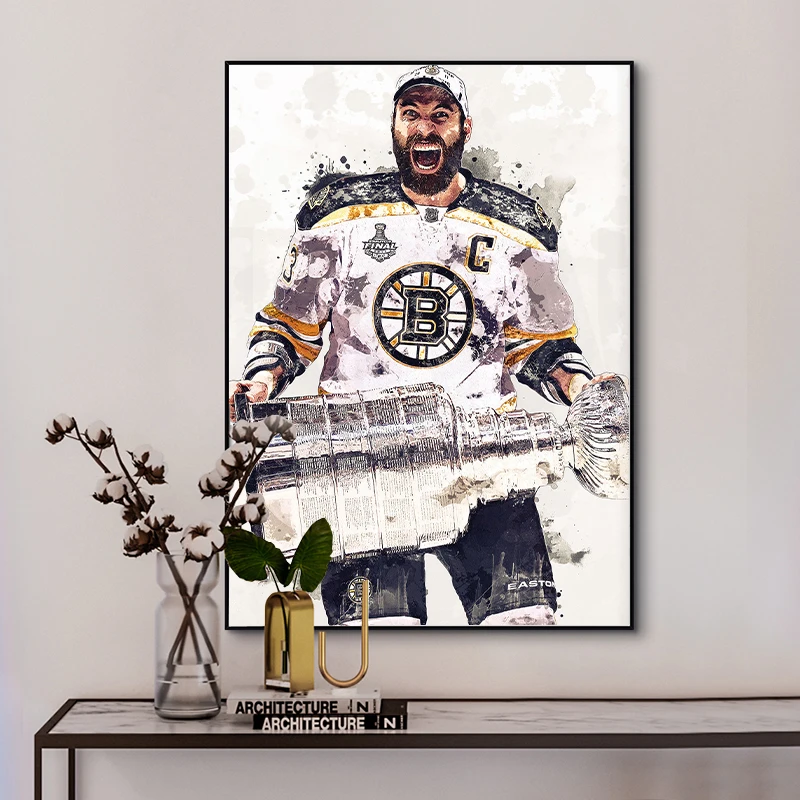 Watercolors Popular Sport Ice Hockey Player Poster and Canvas Printing Wall Art Picture for Fans Room Home Club Decor Gifts