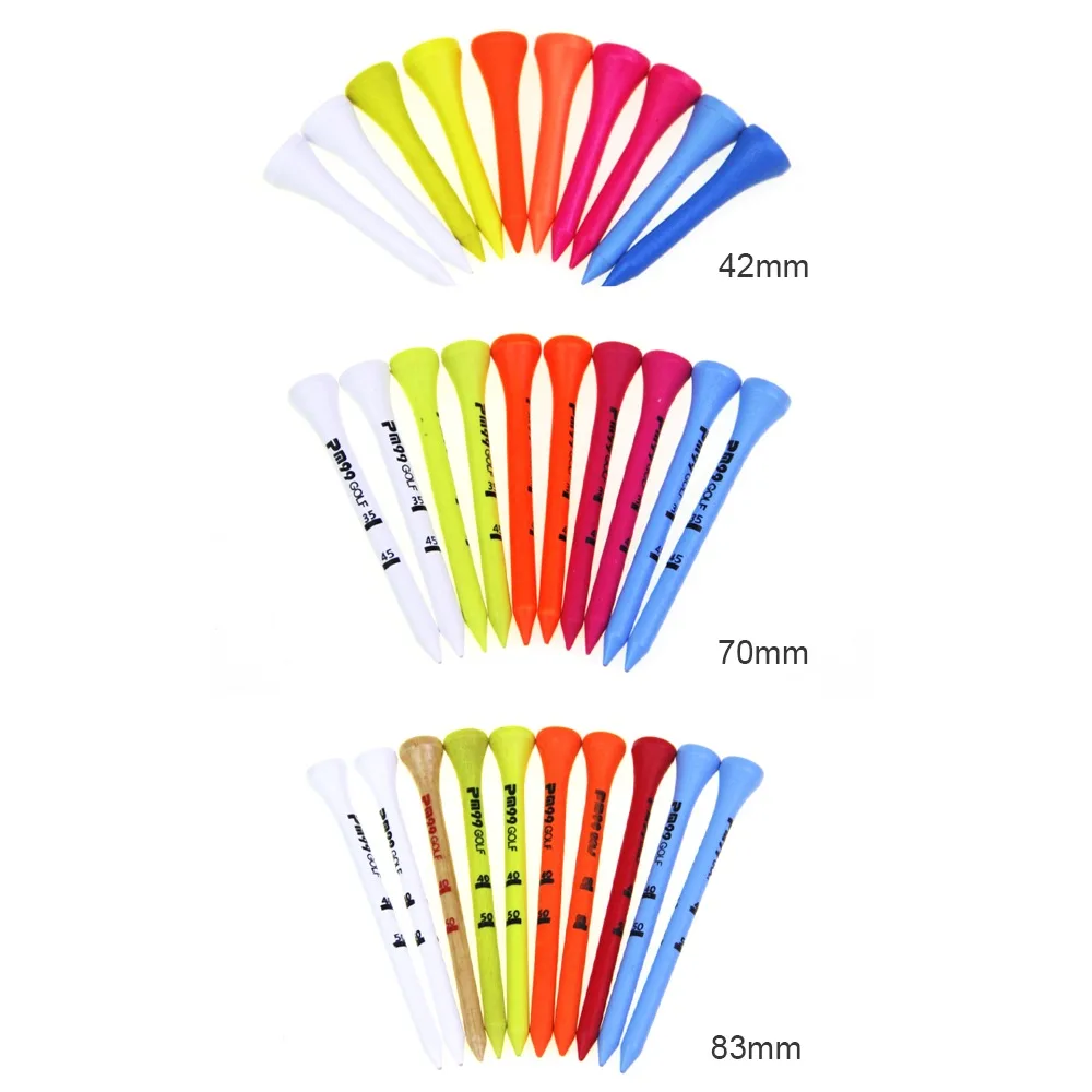 

Side Spin&Friction Professional 42/70/83mm Random Color Golf Accessories With Storage Case Golf Ball Holder Wood Golf Tees