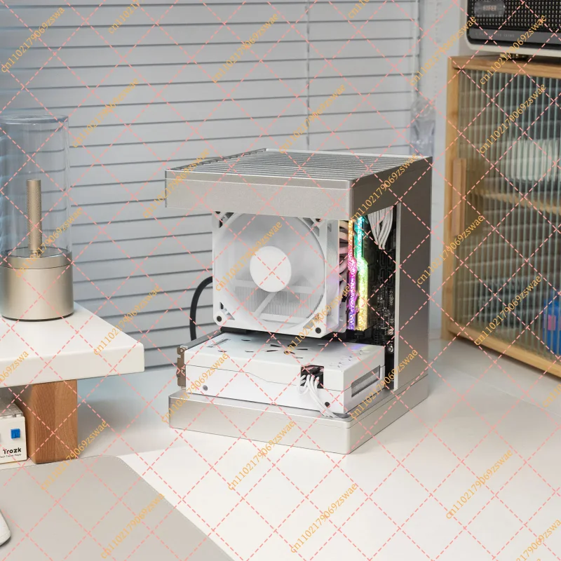 Mini ITX PC Case: Rugged Aluminum Alloy & Tempered Glass Panoramic View Chassis