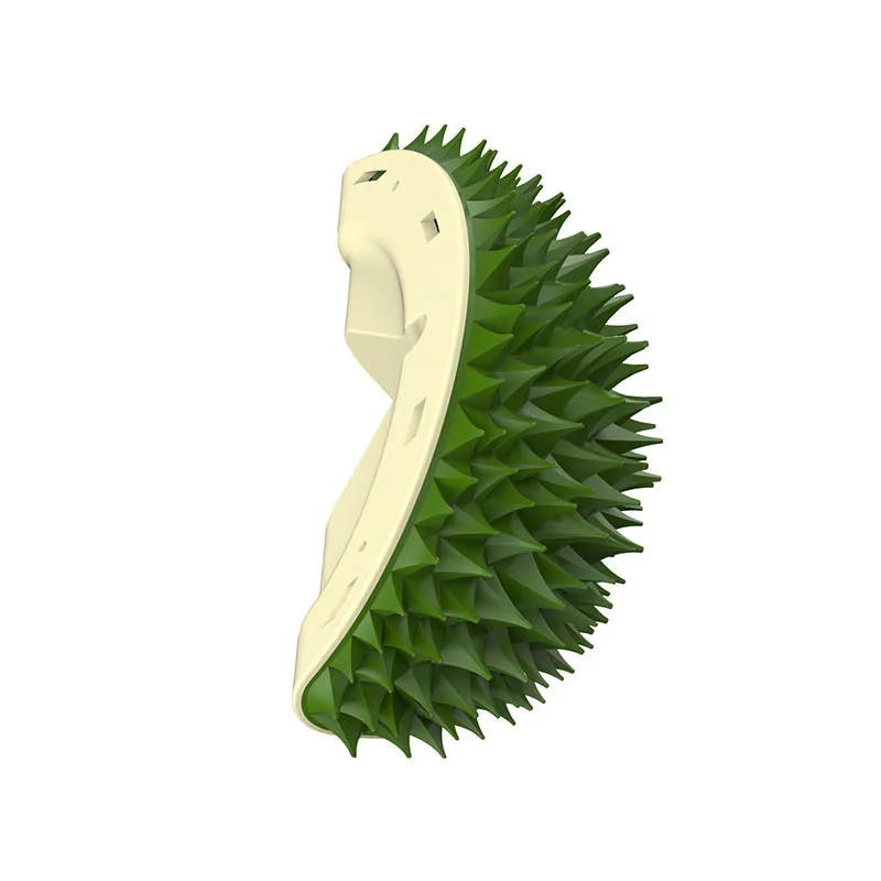 

Durian Shape Cat Toy Corner Scratcher with Catnip Self Entertainment Rub Brush Super Cute Interactive Cat Toy for Cat Indoor Use
