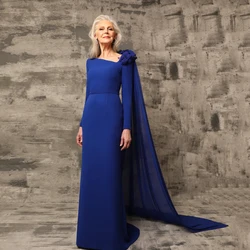 Elegant Mother of the Bride Dresses Customized V Neck Long Sleeves Wedding Party Gowns Flowers Mermaid فساتين السهرة