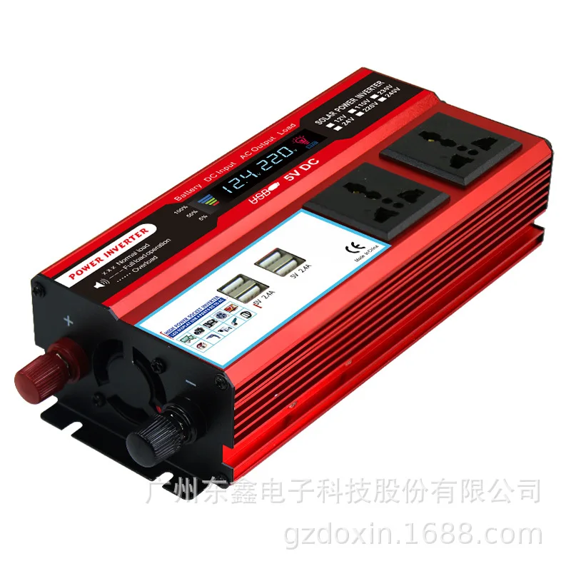 1500W Car Power Inverter with LCD Display 12V/24V to 220V/110V DC to AC Converter for Solar System and Vehicle Use