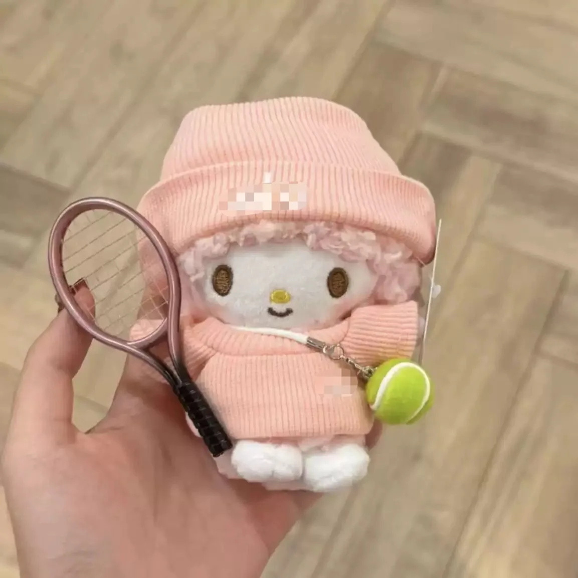 

2026 Sanrio Piano Sheep Tennis Plush Keychain Sports-Themed Lamb Doll with Racket and Ball Bag Charm