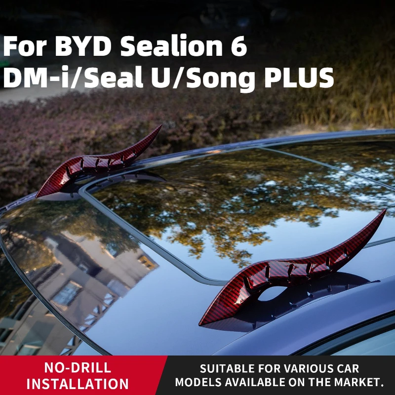 

Mini Spoiler Decoration For BYD Sealion 6 DM-i/Seal U/Song PLUS Cool Auto Exterior Accessories 3D Carbon Fiber Look Waterproof
