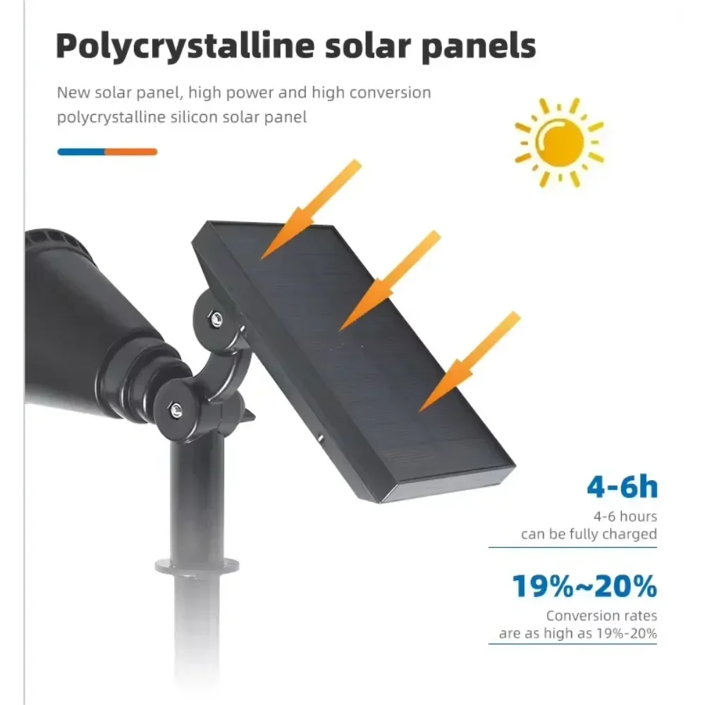 2pcs 18LED Solar Spot Lights IP65 Waterproof Outdoor RGB Solar Landscape Lights Brightness Adjustable for Garden Yard Palm Trees