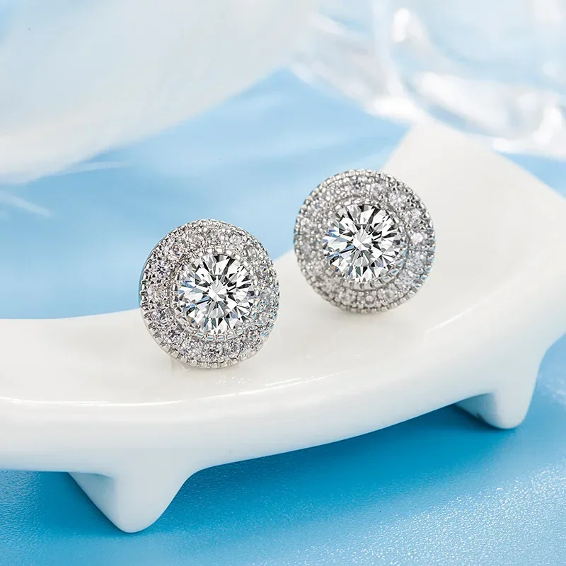 Sólido s925 prata esterlina real diamante brinco para mulheres finas aros mujer oreja diamante pedra preciosa orecchini brinco feminino