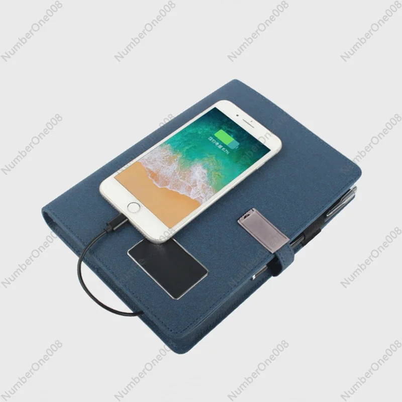 U Disk Wireless Power Bank Notepad Loose-leaf A5 Business Notebook كتاب تسجيل متعدد الوظائف #1