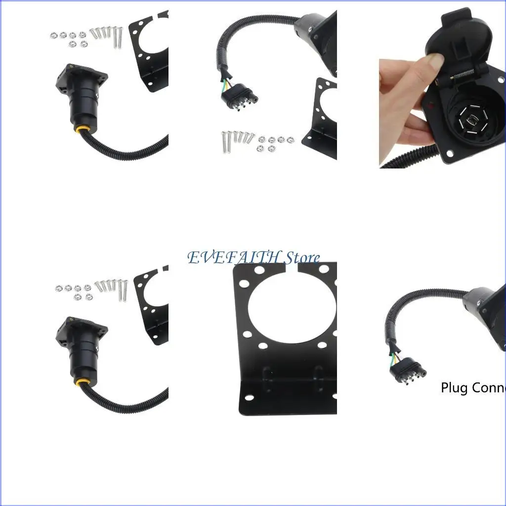 

124b 4-way Flat Truck to 7-way Blade Outlet Connector для Travel RV Motorhome