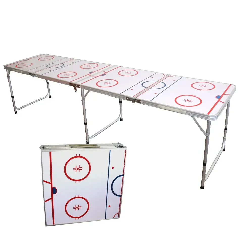 Hot Sale Custom Outdoor Camping New Design Options Portable Air Hockey Foldable Tables for Outdoor Usage Folding Beer Pong Table