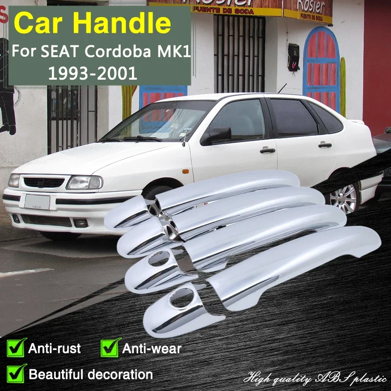 

for SEAT Cordoba MK1 6K 1993 1994 1995 1996 1997 1998 1999 2000 2001 Chrome Door Handle Cover Trim Set Car Accessories Stickers