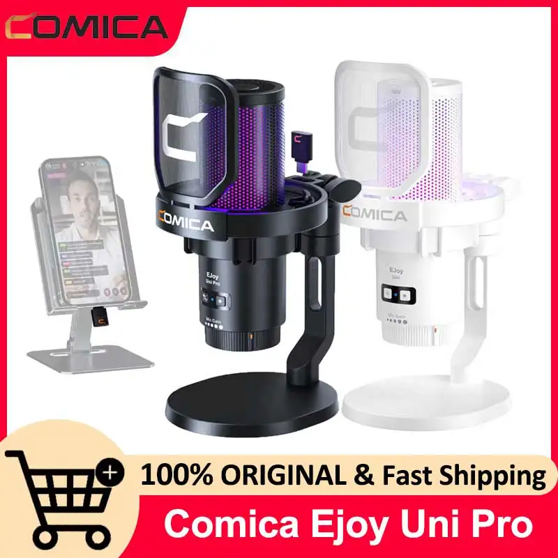 ميكروفون ألعاب Comica Ejoy Uni Pro لاسلكي USB للكمبيوتر الشخصي والهواتف الذكية وميكروفون RGB مكثف PS4/5 مع تقليل الضوضاء #1