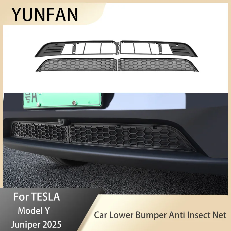 

For Tesla Model Y Juniper 2025 Front Bumper Grill Mesh Air Inlet Vent Cover Grille Guards Protector Anti-insect Net Accessories
