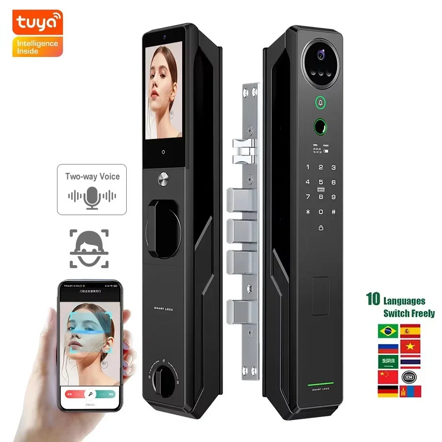 

Tuya Face Recognition Video Intercom Smart Door Lock Palmar Vein Fingerprint Vein Ic Card Wifi App Combination Smart Lock