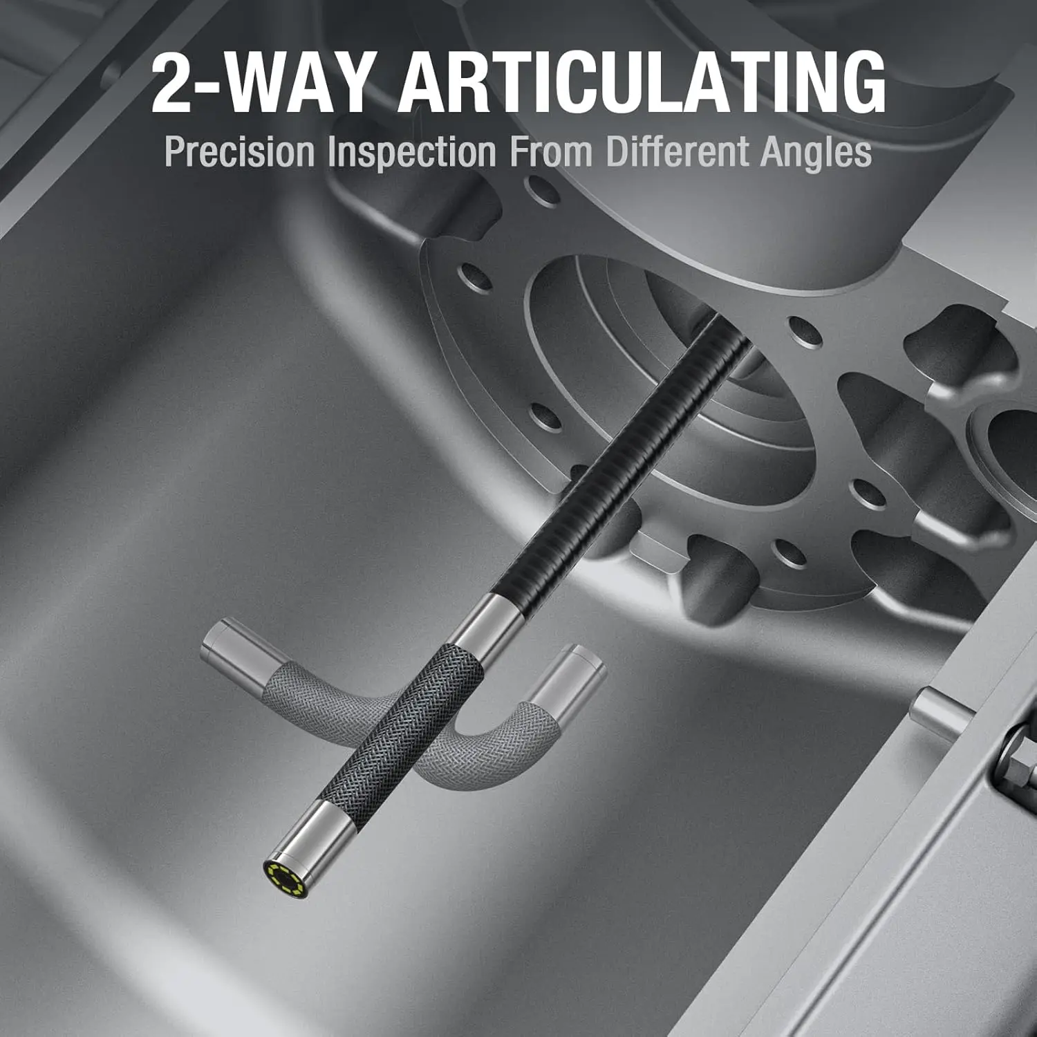 Teslong 3.9mm Two-Way Articulating Borescope with Light, 5-inch IPS Endoscope Inspection Camera with Articulated Probe