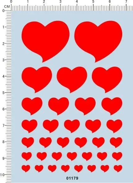 

Decals Hearts for different scales model kits White/Red 01179