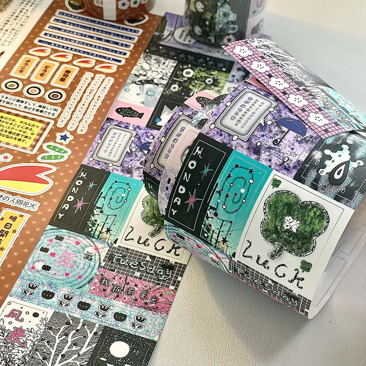 Alphabet Stickers Tapes Versatile Aesthetic Scrapbook Sticker Tapes Journal Collage Japanese Kawaii Decor Supplies