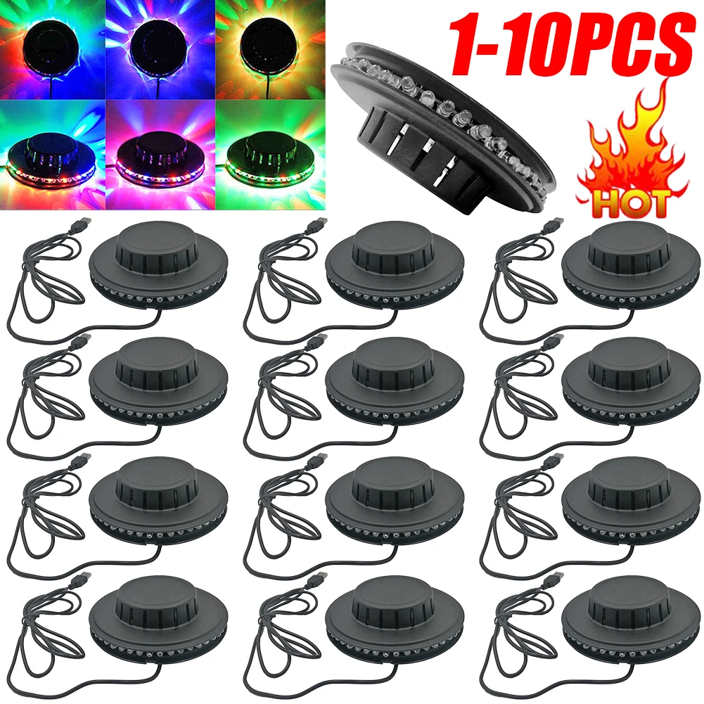 

1-10PCS Rotating Disco Light Stage Strobe Lamp KTV RGB Sound Activated LED Party Show Wine Pub Stage Light Parties Accessories