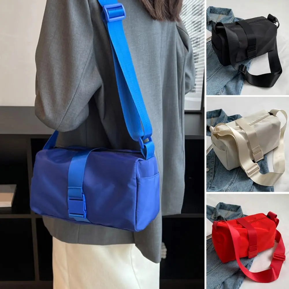 

Women Shoulder Bag Adjustable Shoulder Strap Large Capacity Zipper Solid Color Oxford Cloth Crossbody Pouch Handbag bolso mujer