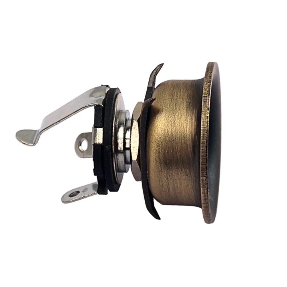 

1 pc 6.35Mm 1/4" Guitar Output Jack Socket Brass Body Chrome Nut Glossy Finish Stereo Connector For Electric Bass Acoustic