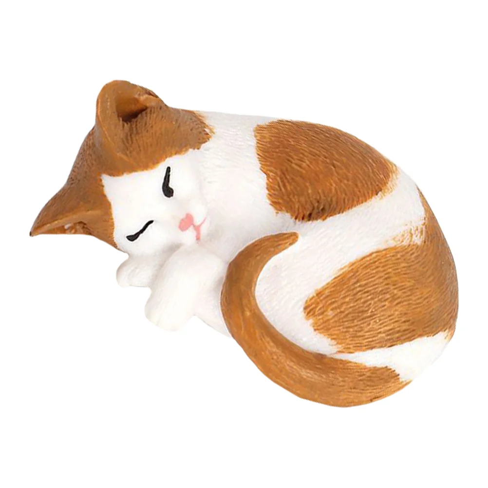 

Cat Ornaments Adorable Figurine Creative Craft Statue Desktop Decoration Plastic Simulation Tabletop Pet