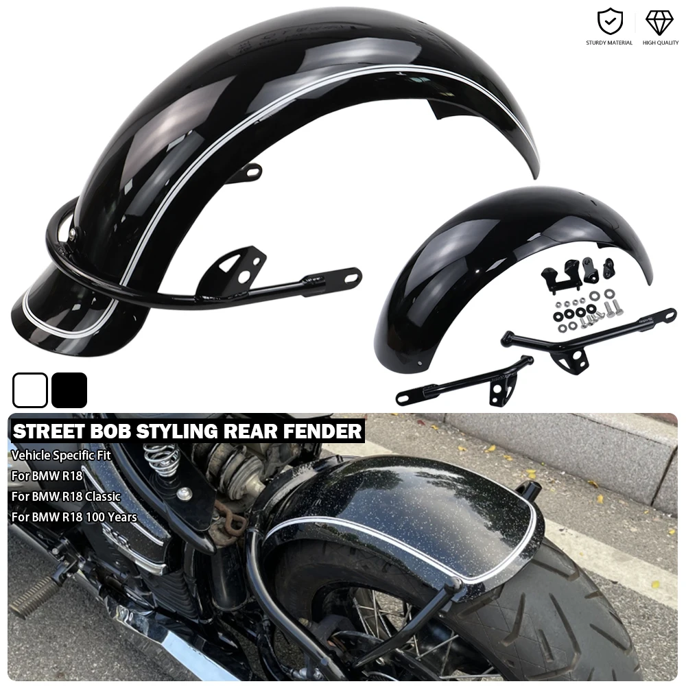 

Motorcycle Rear Fender RockBob Style Mud Splash Guard Street Bob Styling Mudguard For BMW R 18 Classic R18 100 Years 2020-2024