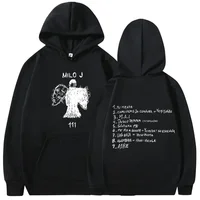 Milo J Sudadera con capucha 111 Álbum Merch Sudadera con capucha Ropa deportiva Moda para hombres y mujeres Hip Hop Retro Sudadera con capucha de manga larga Ropa de calle