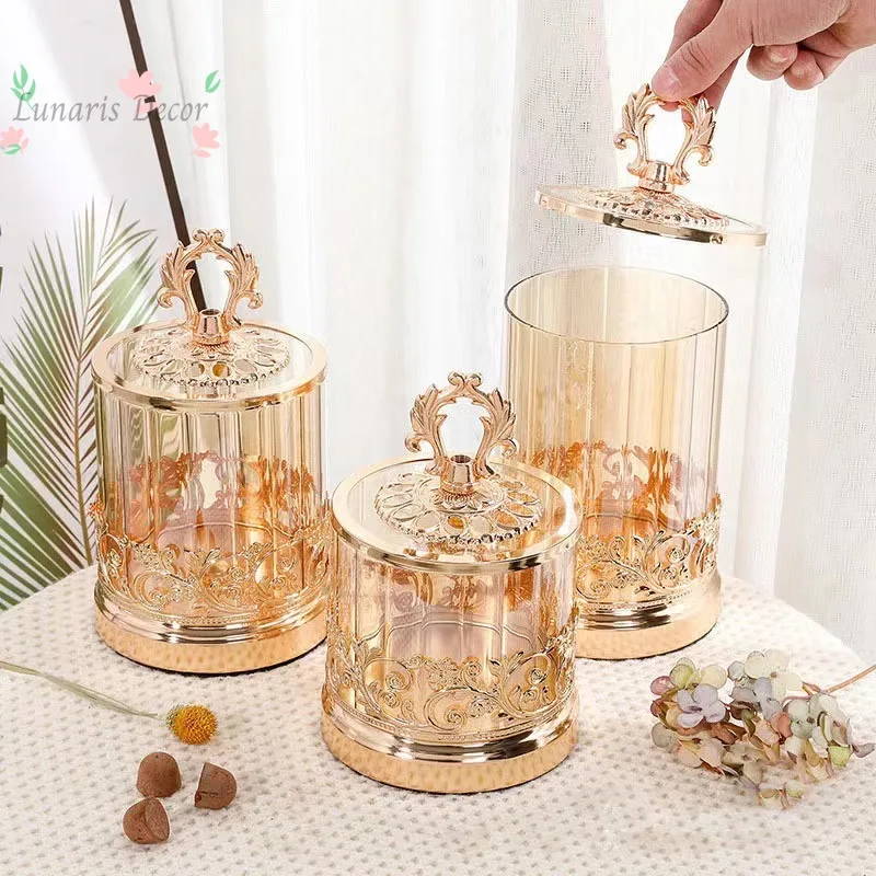

European electroplated maple leaf cup lid lace storage jar set candy jar home dining table decoration dried fruit storage sugar