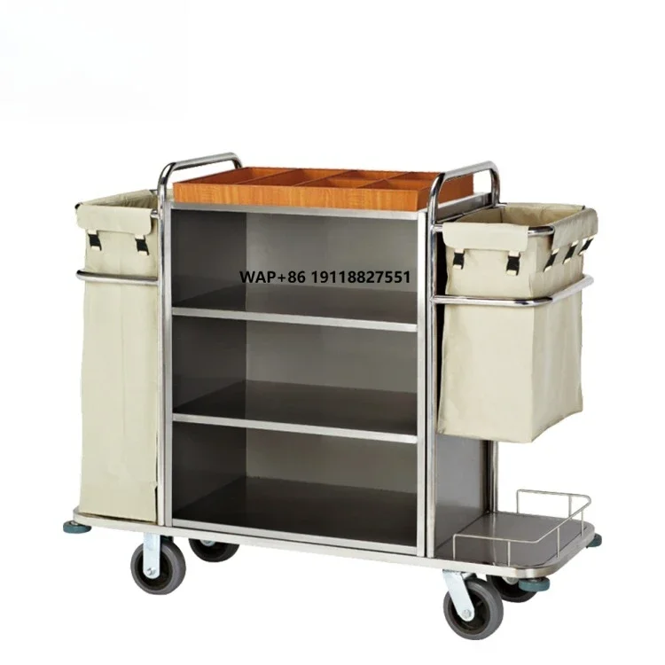 

Hot Sale Custom In-Room Housekeeping Trolley Cart Hotel Cleaning Equipment Storage Cart