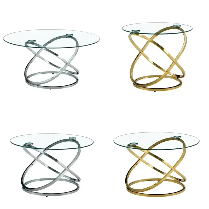 High Quality Round Glass Coffee Table Living Room Sofa Side Table Small Space