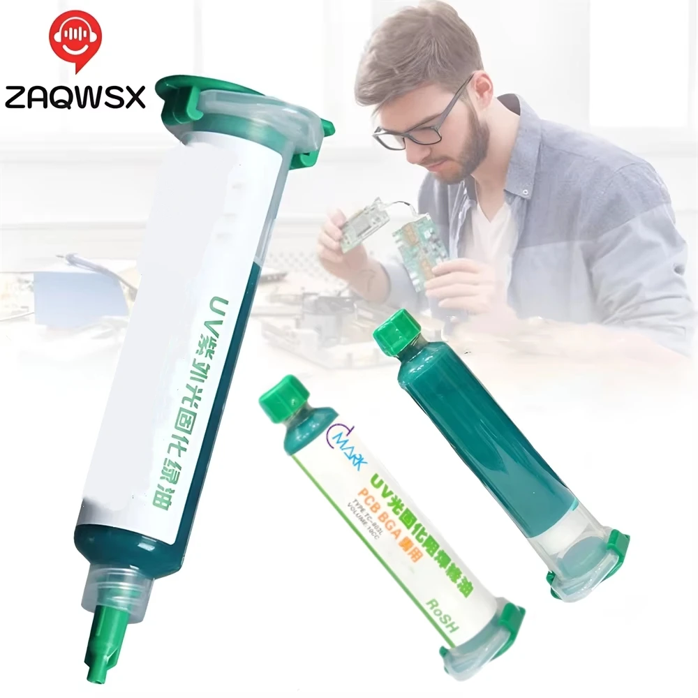 1-5pcs 10CC UV Curing Solder Mask Ink Resistance Paste Green Oil for PCB BGA Circuit Board Protect Paint Electronic Repair Tools