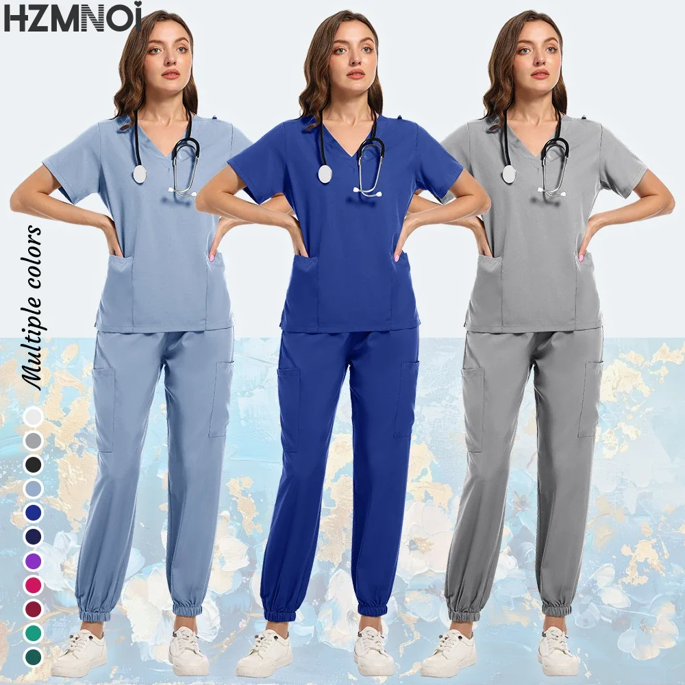 HZMNOI Uniforme ospedaliera Donna Scrub medico Fornitore Modello medico Set di marca Uniformi da medico Designer Clinica odontoiatrica Spa di bellezza