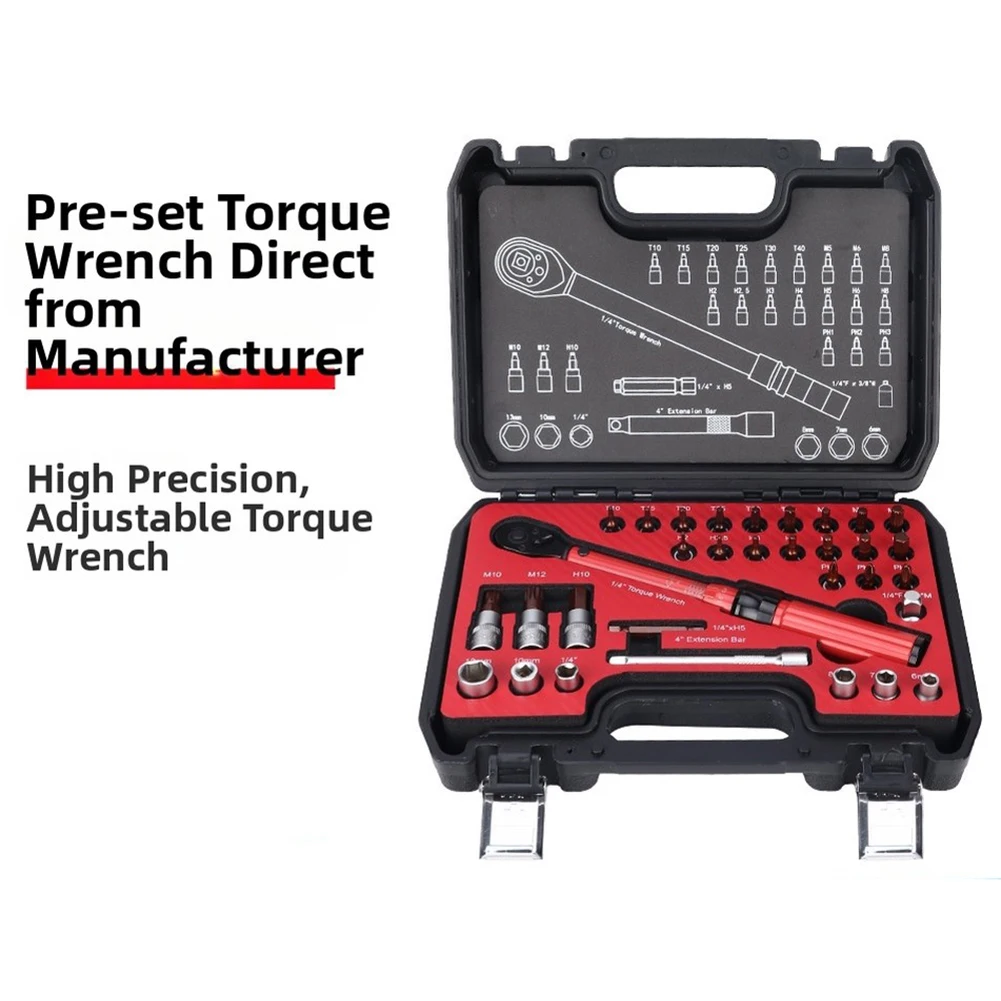 Adjustable 72 Tooth For Torque Wrench Set High 1/4 Inch Ratchet Tool Kit For Automotive Bike Motorcycle Repair Maintenance