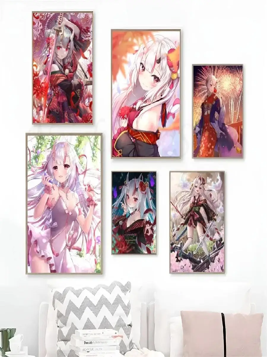 Nakiri Ayame Hololive Anime Game Poster  Waterproof Art Print for Coffee House Bar or Room Wall Decor  pc Vtube Poster Sticker