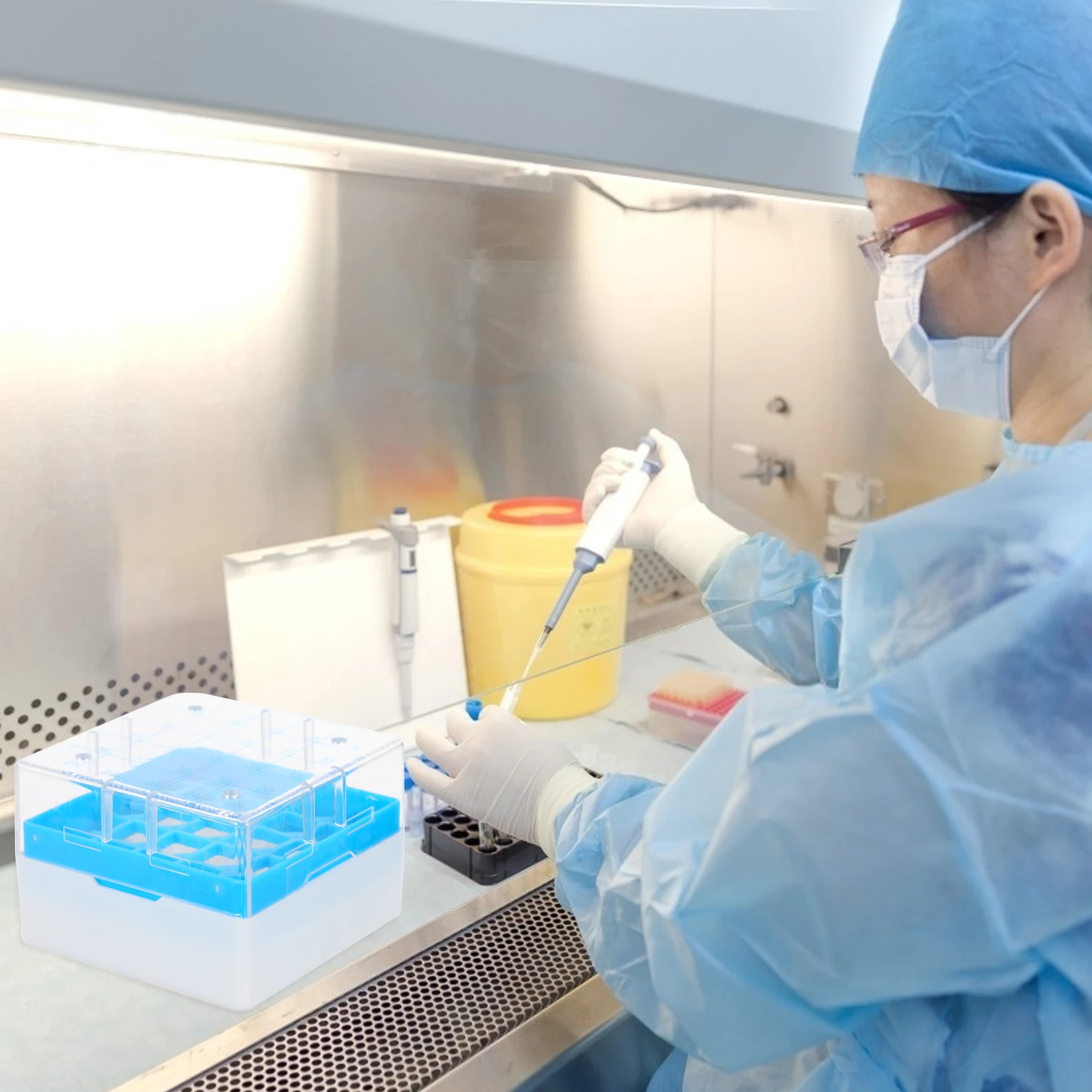 

25 grid Plastic Test Freezing Rack Cold Storage Tube Box Plastic Test Tube Freezing Box Laboratory Equipment