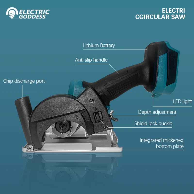 16MM Cutting Depth For Makita Battery 3-Inch Gircular Saw 20000R/Min Hand-held Circular Chainsaw Lithium Battery Drive PowerTool