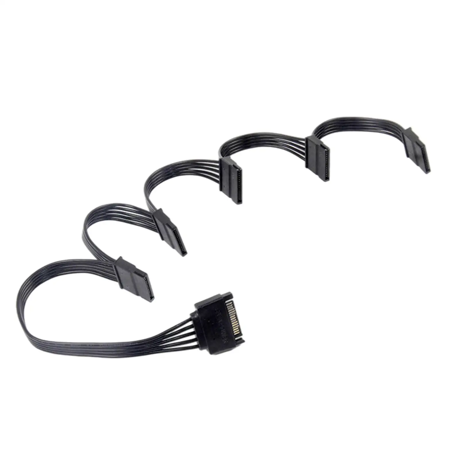 IDE to 15 Pin Splitter Power Cable 1 Male to 5 Female Hard Disk Extension Line Sever 20cm+4x10cm Black