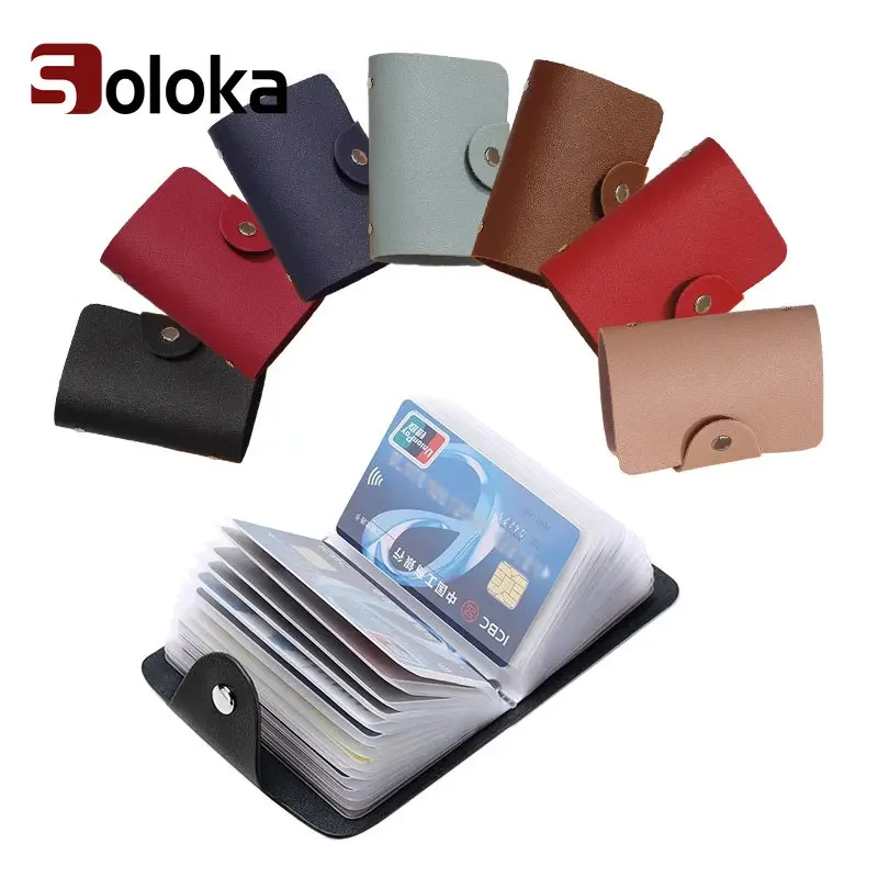 24 Bits Credit Card Holder Business Bank Pocket PVC Large Capacity Card Cash Storage Clip Organizer Case ID Holder Pouch