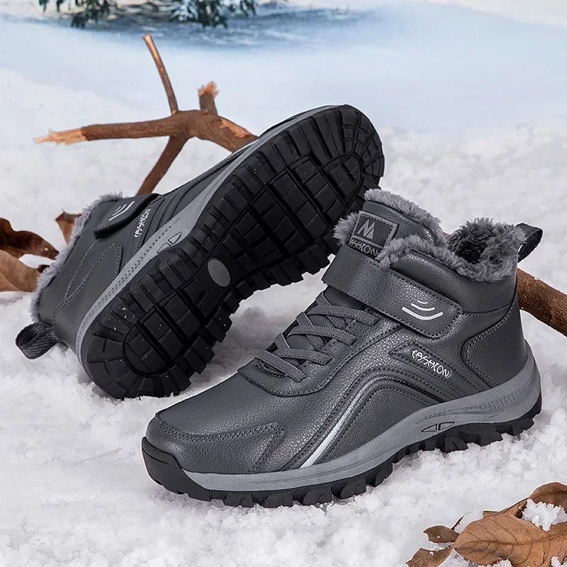 Designer Men Outside Cross-country Hunting Shoes Plus Plush Male Hiking Mountain Sneakers Keep Warm Hunter Forest Trekking Shoes