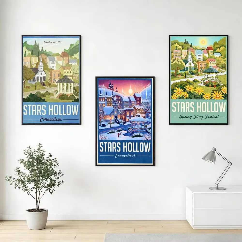 Movie G-Gilmore Girls Stars Hollow Poster Aesthetic Wall Art Canvas Room Decoration Items Bedroom Decor