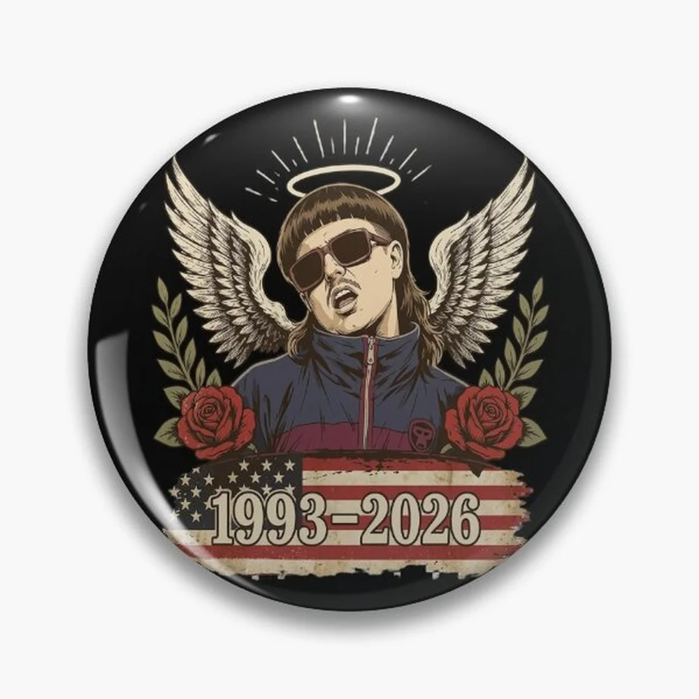 Oliver Tree Memorial, RIP Oliver Tree Pin Holographic Star Heart Pin Brooches Laminated Button Fashion Accessory