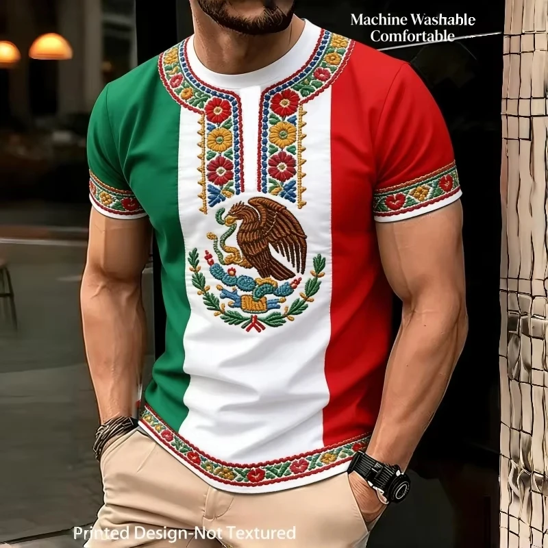 Mexican Style Flag Printed Jersey Men Women Jesus Graphic 3D Print Football T-shirt Quick Dry And Breathable Sport Uniform Tee