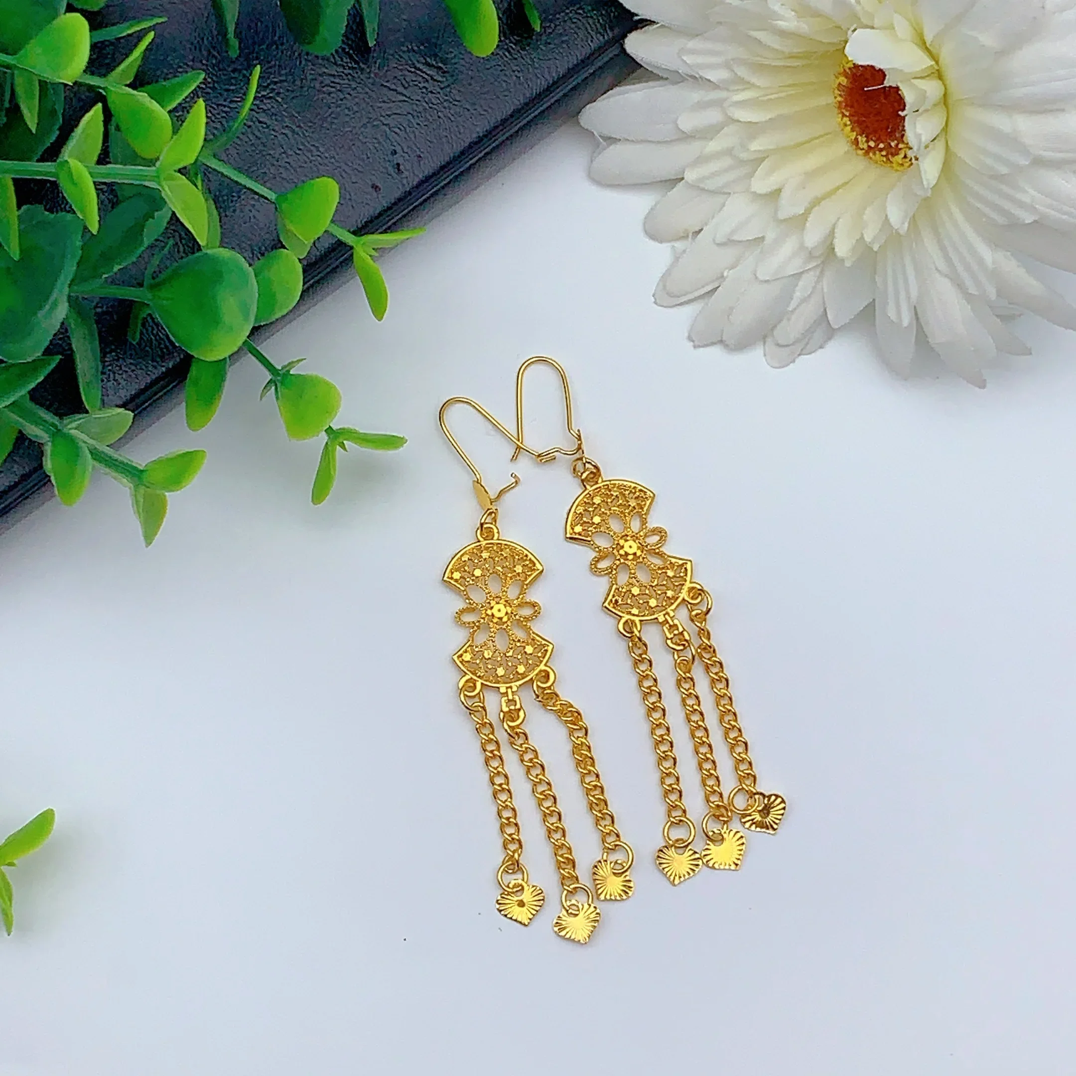 ANIID Dubai Lange Halskette, Ohrringe, Schmuckset für Frauen, indische Quaste, goldfarben, nigerianischer afrikanischer Schmuck, Partygeschenke – Detail 10