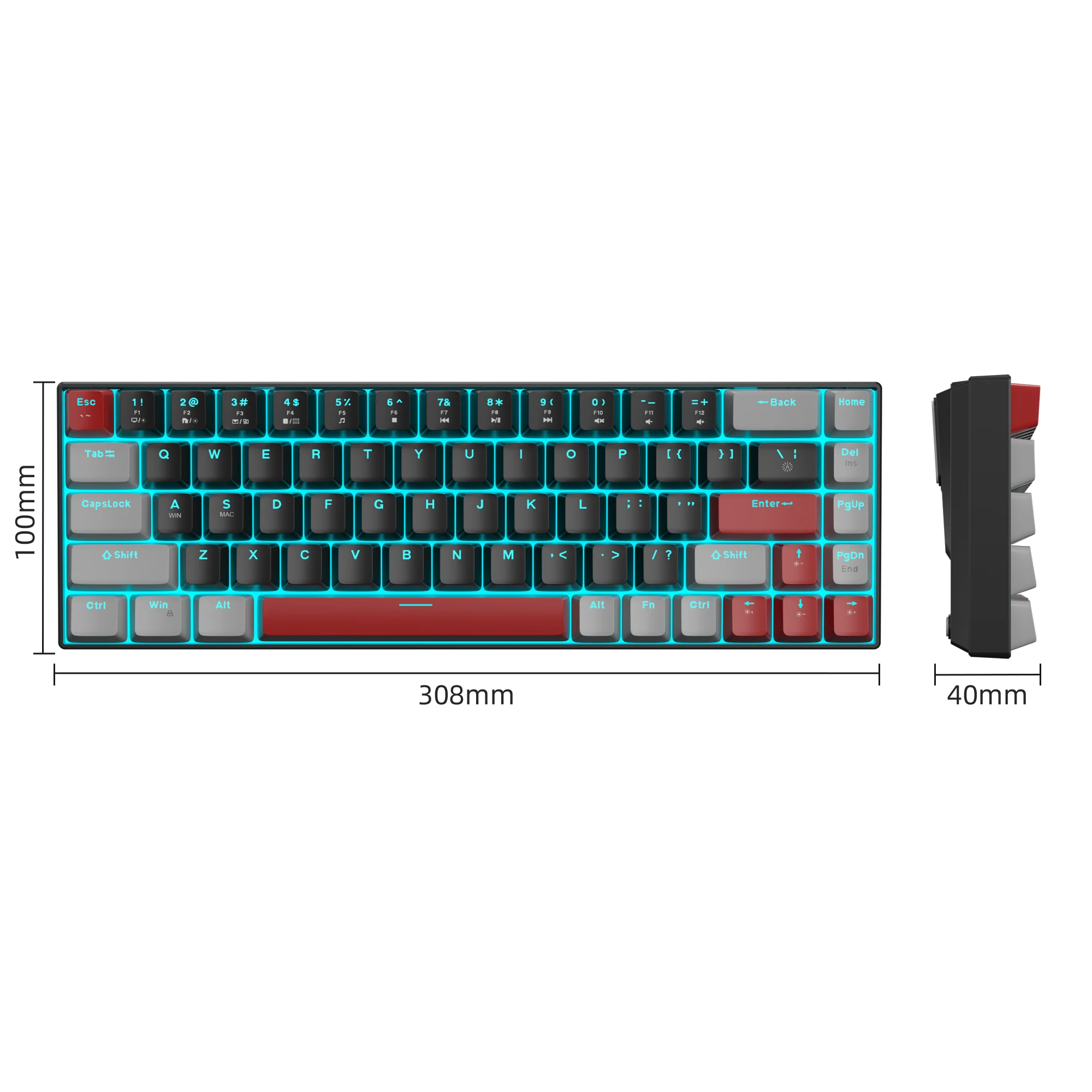 MageGee Portable 60% Mechanical Gaming Keyboard, MK-Box LED