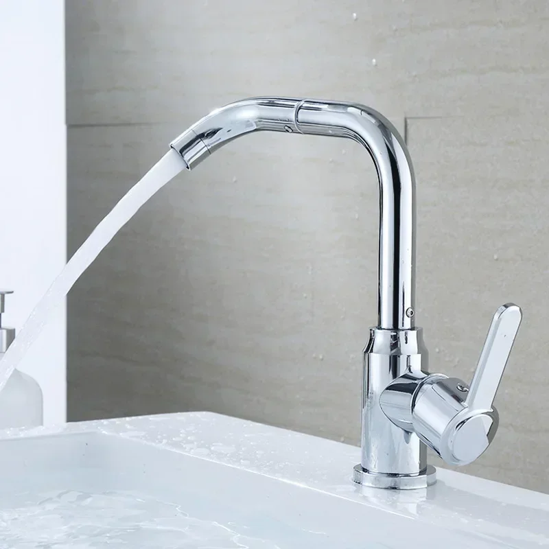 

Bathroom Stainless Steel Faucet Hot and Cold Water Mixing Valve Dish Basin Faucet Wash Basin Faucet 360 Degree Turn Faucet