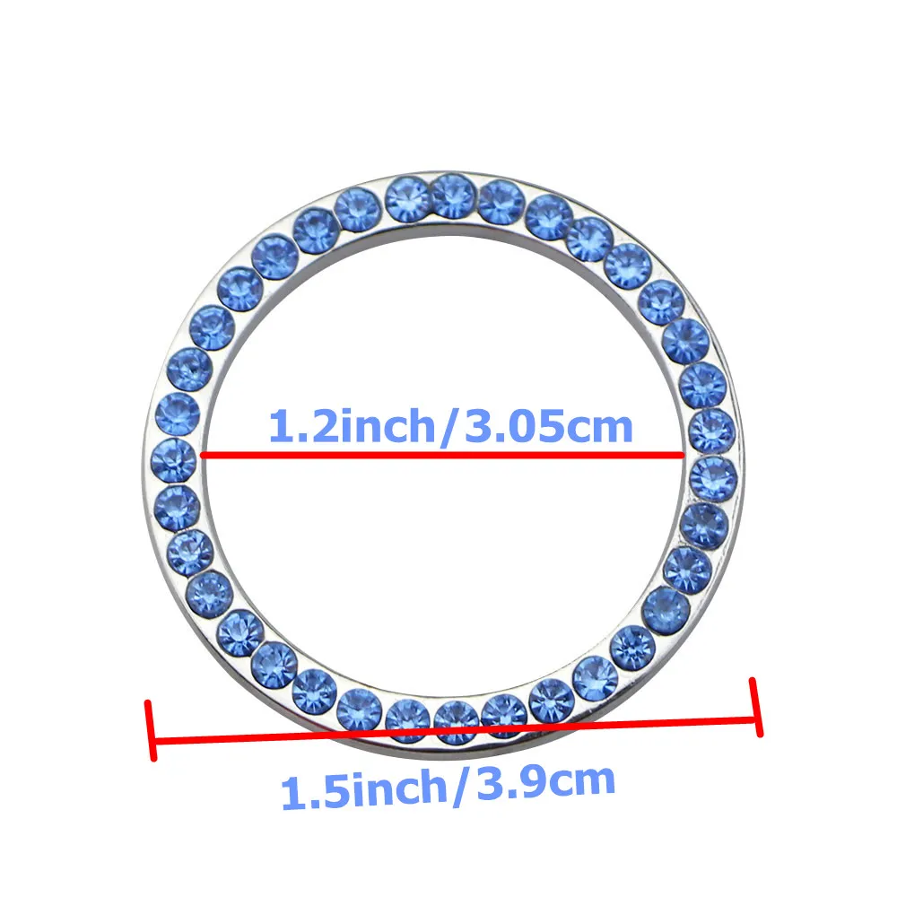 Car Lgnition Key Ring Diamond Rhinestone Stickers for Auto Motorcycle Styling Bling Decoration Key Circle Button Car Accessories